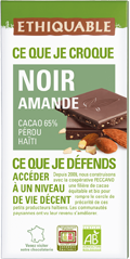 chocolat noir amande equitable bio ethiquable france