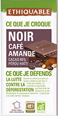 chocolat noir café amande equitable bio ethiquable france