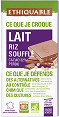 chocolat au lait riz soufflé equitable bio ethiquable france