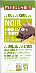 chocolat noir gingembre confit equitable bio ethiquable france
