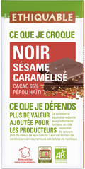 chocolat noir sésame caramélisé equitable bio ethiquable france