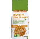 Lentilles corails et jaunes France équitable et bio