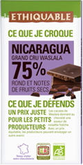 chocolat noir 75% Nicaragua bio equitable ethiquable