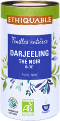 Thé noir darjeeling d'Inde en boite vrac équitable et bio
