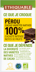 Chocolat noir 100% de cacao Pérou