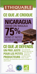 Chocolat noir 75% Nicaragua grand cru Waslala