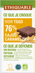 Chocolat noir cajou caramelisee 76% de cacao
