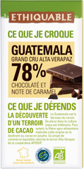 Chocolat noir 78% de cacao Guatemala grand cru Alta Verapaz