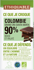 Chocolat noir 90% Colombie grand cru Santa Marta