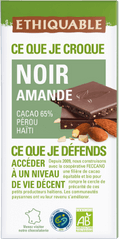 Chocolat noir amande 65% de cacao