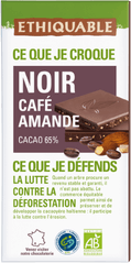 Chocolat noir cafe amande 65% de cacao