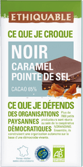 Chocolat noir caramel pointe de sel 65% de cacao