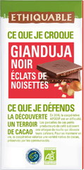 Chocolat noir Gianduja éclats de noisettes