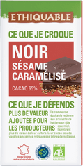Chocolat noir sesame caramelise 65% de cacao