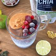 Chia pudding à la châtaigne et aux fruits rouges