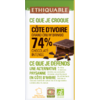 chocolat noir 74% de cacao équitable bio Côte d'Ivoireat