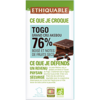 chocolat noir Togo 76% bio equitable ethiquable