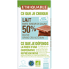 Chocolat lait 50% de cacao Bolivie bio équitable ethiquable