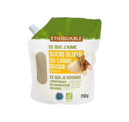 sucre blond de canne équitable bio paraguay ethiquable 750g