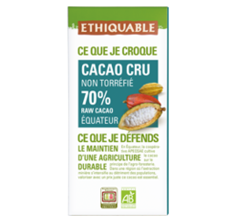 cacao cru 70% de cacao ethiquable