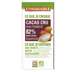 cacao cru 82% de cacao ethiquable