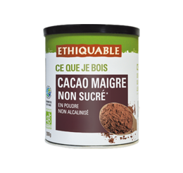 cacao maigre non sucré bio équitable ethiquable