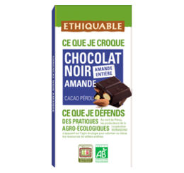 chocolat noir amande equitable bio ethiquable