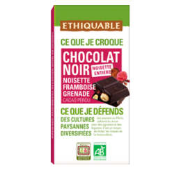 chocolat noir noisette framboise grenade equitable bio ethiquable