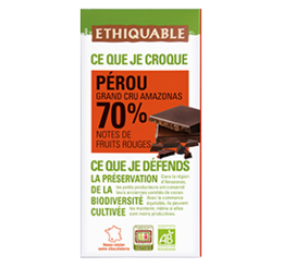 chocolat noir perou 70% bio equitable ethiquable