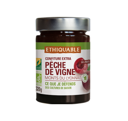 confiture pèche de vigne ethiquable bio equitable france monts du lyonnaisre