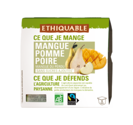 dessert de fruits mangue poire pomme ethiquable