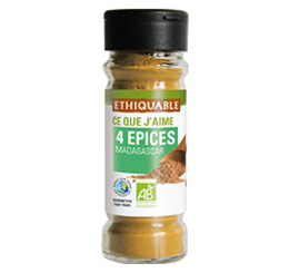 4 épices bio équitable ethiquable