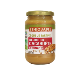 beurre de cacahuètes  crunchy bio et équitable ethiquable