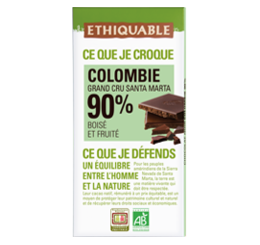 ethiquable chocolat bio equitable noir colombie 90