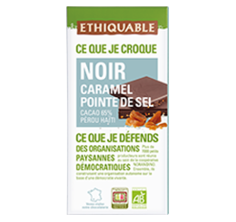 chocolat noir caramel pointe de sel equitable bio ethiquable france