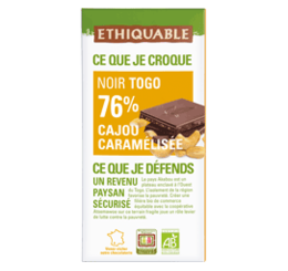 chocolat noir ethiquable 76% de cacao équitable bio