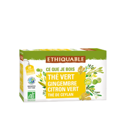 ethiquable thé vert gingembre citron vert équitable et bio