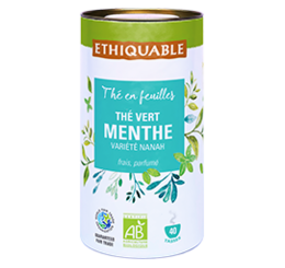 thé vrac en feuille vert menthe ethquable équitable bio