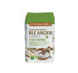 Farine semi-complète blé ancien T80 France équitable et bio