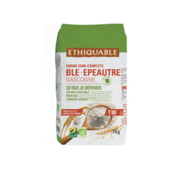 Farine semi-complète blé épeautre T80 France équitable et bio
