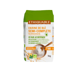 Farine blé semi-complète T80 France équitable et bio
