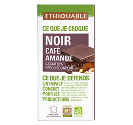 chocolat noir café amande equitable bio ethiquable france