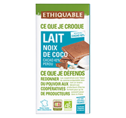 chocolat au lait noix de coco equitable bio ethiquable france