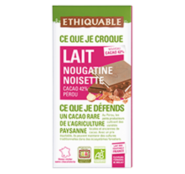 chocolat au lait nougatine noisette equitable bio ethiquable france