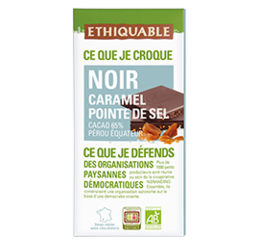 chocolat noir caramel pointe de sel equitable bio ethiquable france