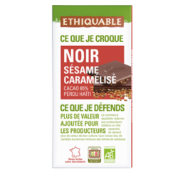 chocolat noir sésame caramélisé equitable bio ethiquable france