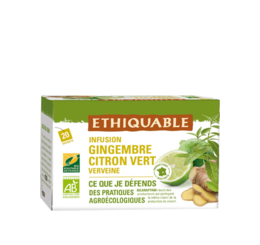 Infusion Gingembre Citron vert de France équitable et bio