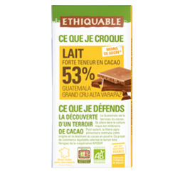 chocolat lait Guatemala 53% bio equitable ethiquable