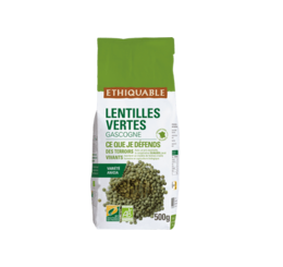 Lentilles vertes de Gascogne France équitable et bio