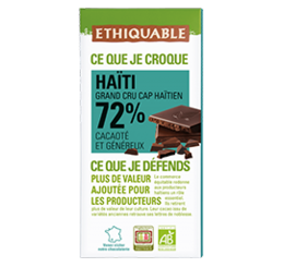 chocolat noir haïti 72% bio equitable ethiquable